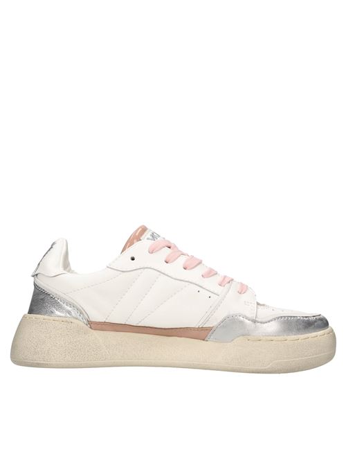 Leather sneakers MONO WAY | BANGO DONNA PELLEBIANCO-ARGENTO-BEIGE